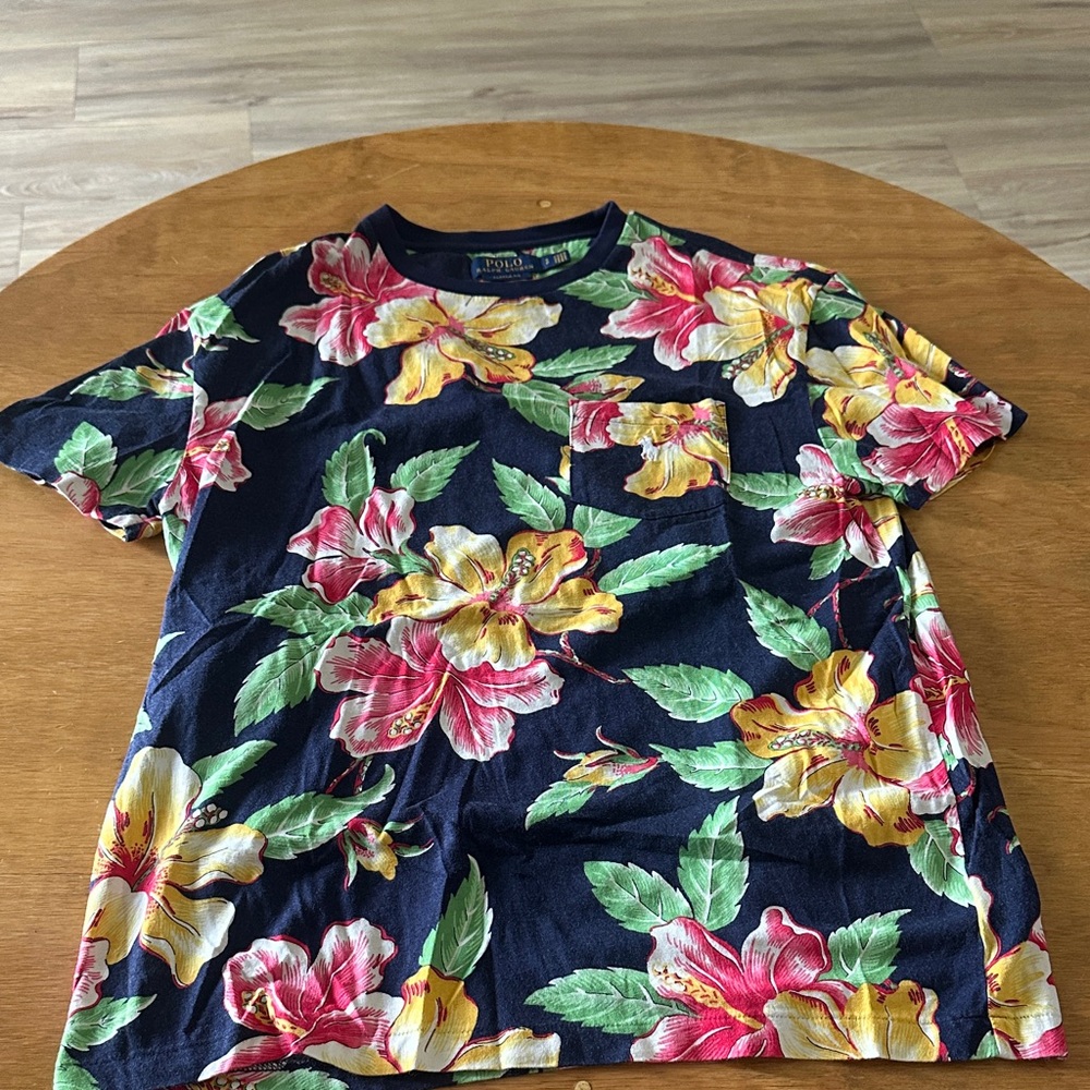Polo by Ralph Lauren Floral Short Sleeve Tee - Black, Red, Yellow